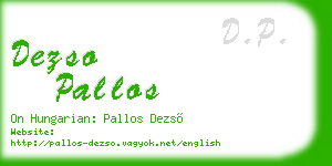 dezso pallos business card